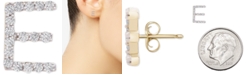 Wrapped Diamond Initial E Single Stud Earring (1/20 ct. t.w.) in 14k Gold, Created for Macy's
